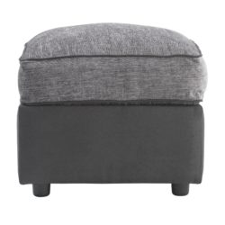Collection - Rhiannon - Fabric Footstool - Black and Silver